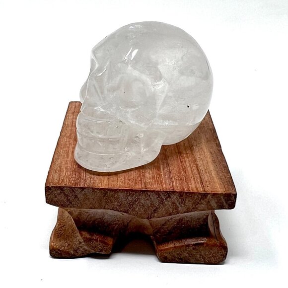 Clear Quartz Skull Carving Natural Stone Healing Crystal Rock NEW - Picture 4 of 10